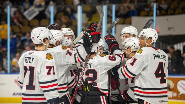 Rockford IceHogs celebrate win