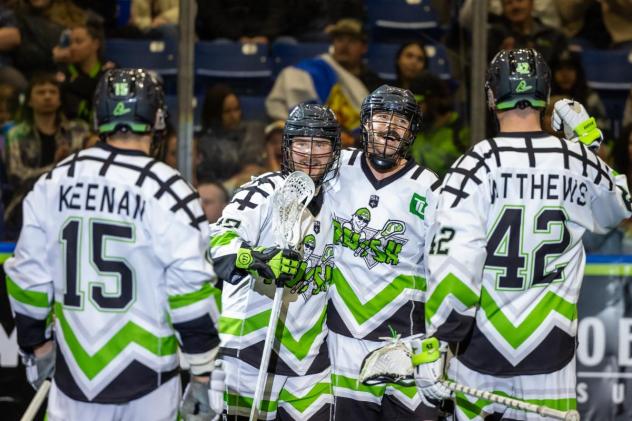 Saskatchewan Rush celebrate a goal