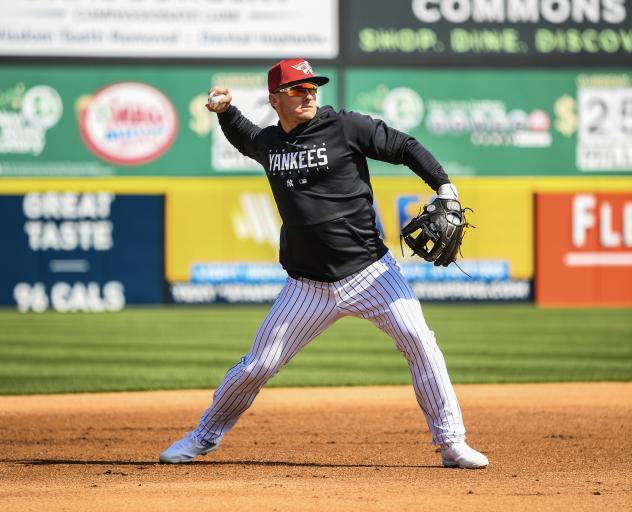 3B Josh Donaldson warming up with the Somerset Patriots