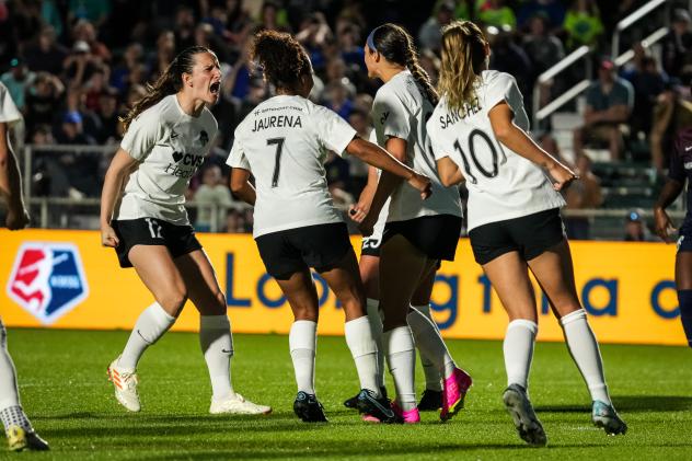 Washington Spirit celebrate following a goal