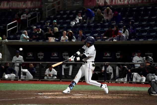Pensacola Blue Wahoos' Victor Mesa Jr. at bat