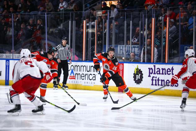 Kansas City Mavericks' Tristan Mullin in action
