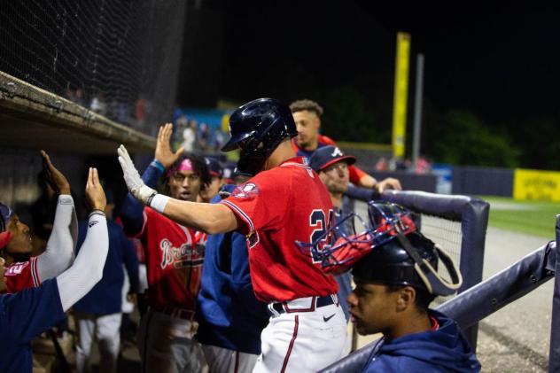 Rome Braves' Benjamin Dum celebrates win