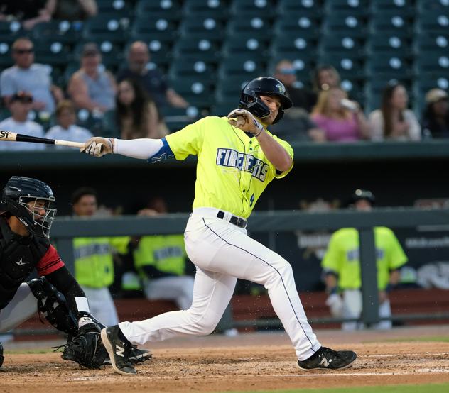 Columbia Fireflies' Levi Usher in action
