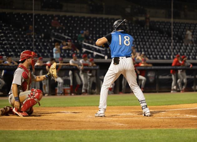 Tampa Tarpons' Anthony Hall at bat