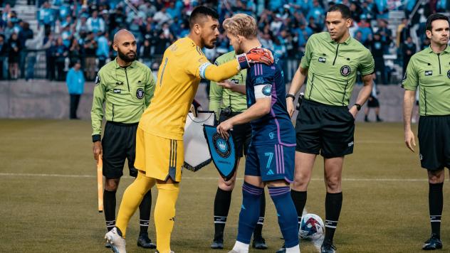 South Georgia Tormenta FC's Pablo Jara and Charlotte FC's Kamil Józwiak