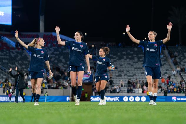 San Diego Wave acknowledge the home crowd