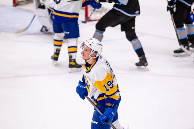 Saskatoon Blades' Yegor Sidorov on game night