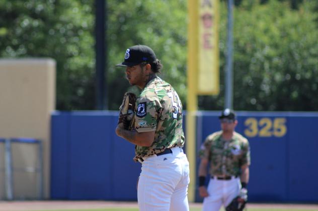 Biloxi Shuckers' Christian Mejias on the mound