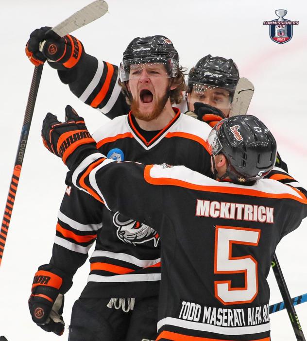 Danbury Hat Tricks celebrate a goal