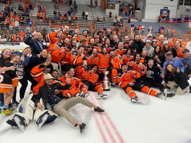 Danbury Hat Tricks celebrate win