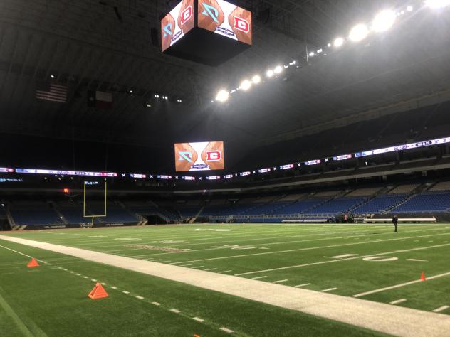 A look inside the Alamodome during championship game preparations