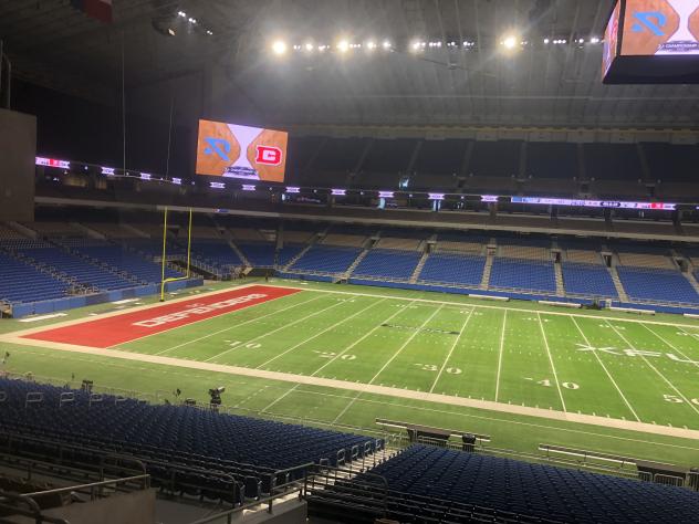 A look inside the Alamodome during championship game preparations