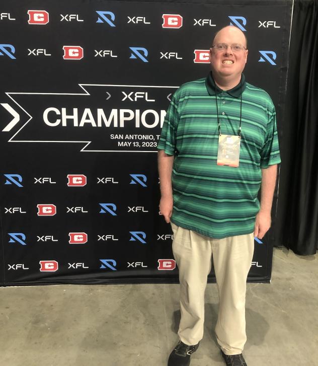 Writer Fran Stuchbury at the XFL Championship