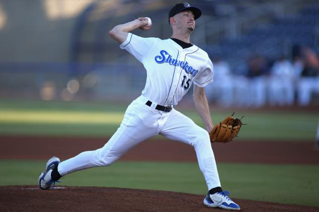 Biloxi Shuckers' Justin Jarvis in action