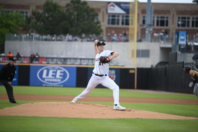 Fayetteville Woodpeckers' Andrew Taylor on the mound
