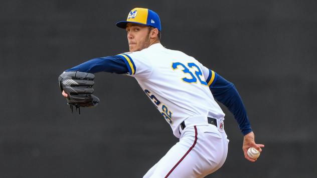 Carolina Mudcats' Jacob Misiorowski in action