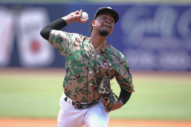 Biloxi Shuckers' Carlos Rodriguez in action