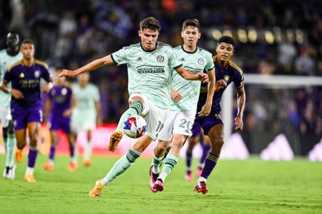 Atlanta United FC's Brooks Lennon and Matheus Rossetto in action