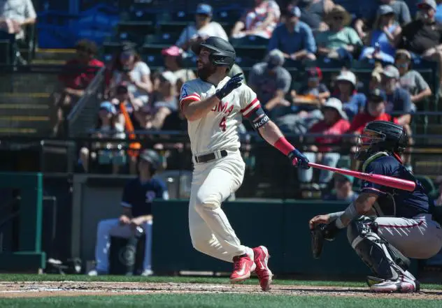 Tacoma Rainiers' Mason McCoy at bat