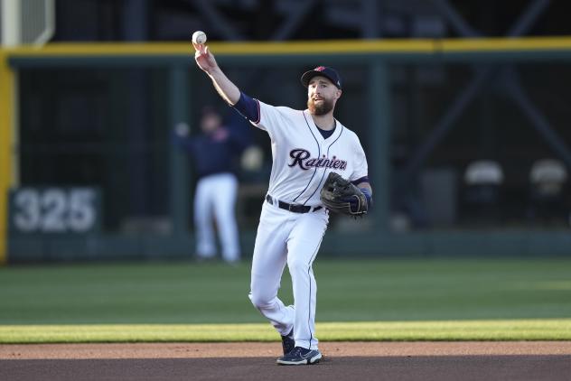 Tacoma Rainiers' Mason McCoy in action