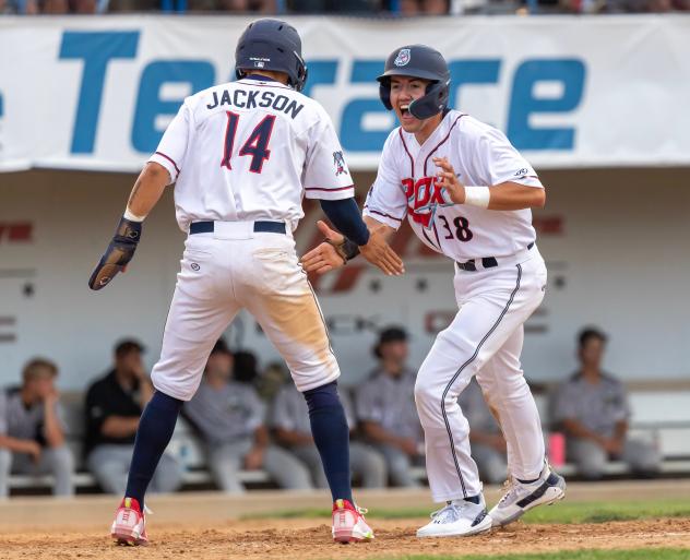 Kyle Jackson and Ripken Reese celebrate win