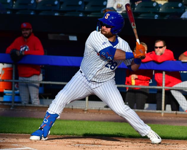 DJ Stewart at bat for the Syracuse Mets