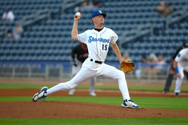 Biloxi Shuckers' Justin Jarvis on the mound