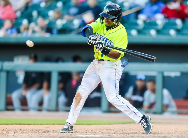 Columbia Fireflies' Omar Florentino at bat