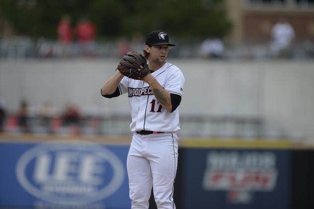 Fayetteville Woodpeckers' Nic Swanson on the mound