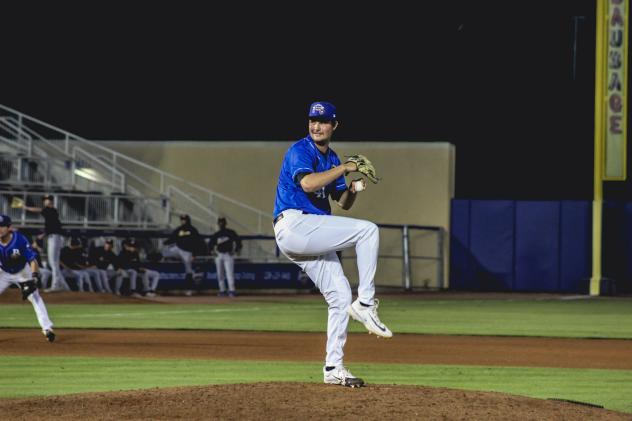Biloxi Shuckers' Russell Smith on the mound