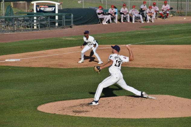 Tri-City Dust Devils' Connor Van Scoyoc on the mound