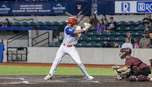 Green Bay Rockers' Cuyler Zukowski at bat