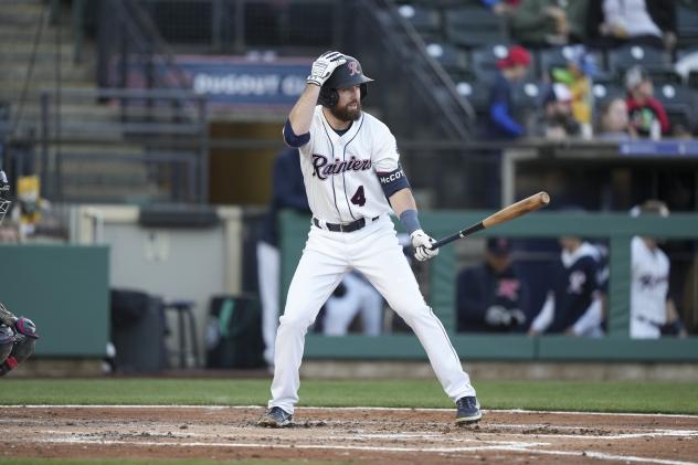 Tacoma Rainiers' Mason McCoy at bat