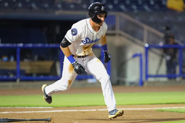 Biloxi Shuckers' Tyler Black in action