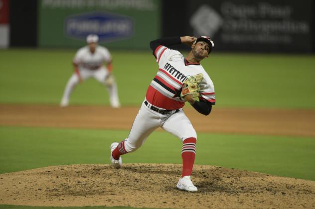 Fayetteville Woodpeckers' Jose Nodal on the mound