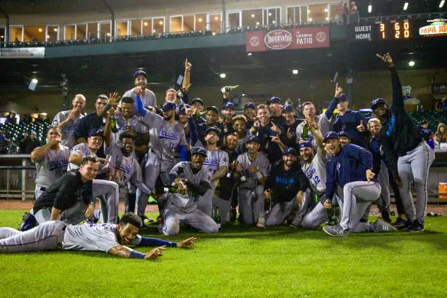 Pensacola Blue Wahoos celebrate win