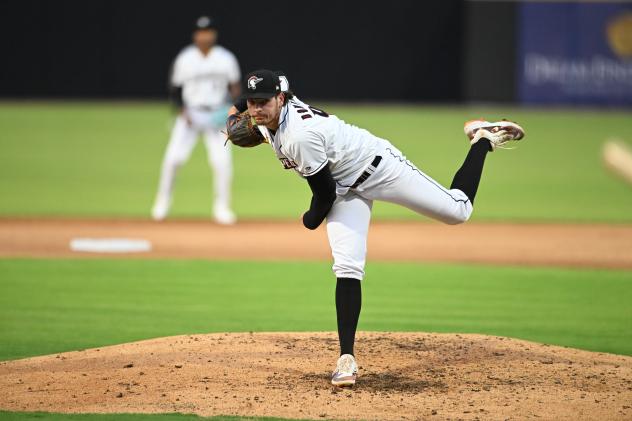 Fayetteville Woodpeckers' Trey Dombroski on the mound
