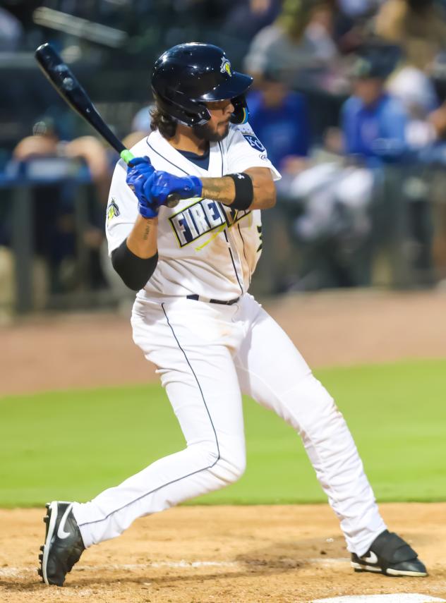 Columbia Fireflies' Roger Leyton at bat
