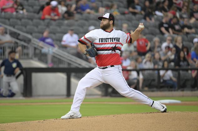 Fayetteville Woodpeckers' Luis Angel Rodriguez on the mound