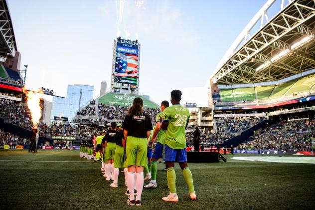 Sounders FC enters the pitch