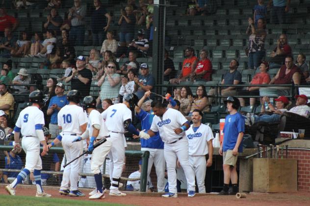 Evansville Otters' celebrate win