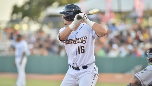 San Antonio Missions' Brandon Valenzuela at bat