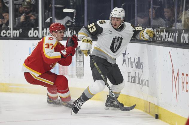 Henderson Silver Knights forward Daniel D'Amato (right)