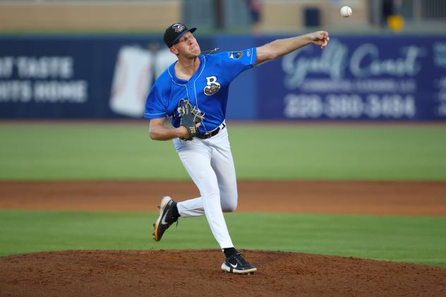 Biloxi Shuckers' Nick Bennett on the mound