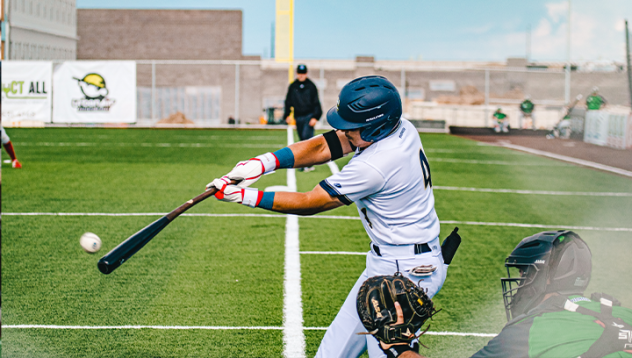 Northern Colorado Owlz outfielder Euro Diaz takes a swing