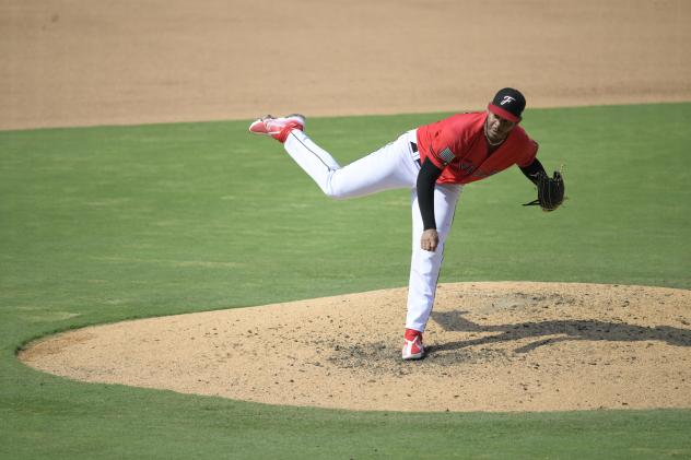 Fayetteville Woodpeckers' Carlos Espinosa in action