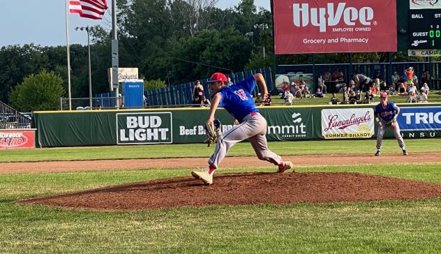 Green Bay Rockers' Brett Sanchez on the mound