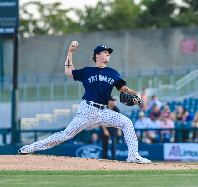 Somerset Patriots' Chase Hampton on the mound