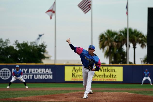 Pensacola Blue Wahoo' M.D. Johnson on the mound